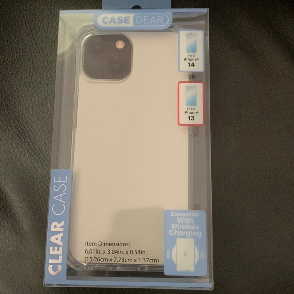 iPhone case for iPhone 13 and iPhone 14. Brand new. Clear case